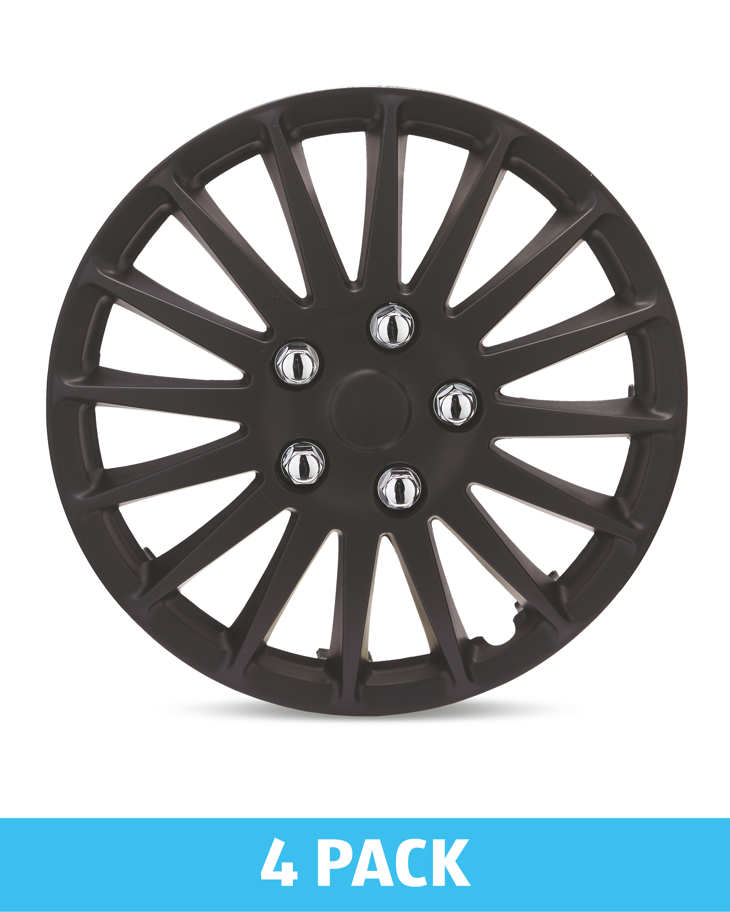 Matt Black 14" Wheel Trims 4 Pack ALDI UK